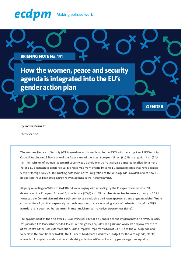 Gender Action Plan Eu – Gender Action Plan Iii – GEAIMQ